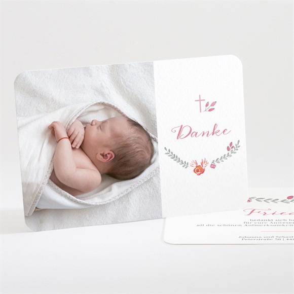 Dankeskarte Taufe Rosenkranz ref.N111237