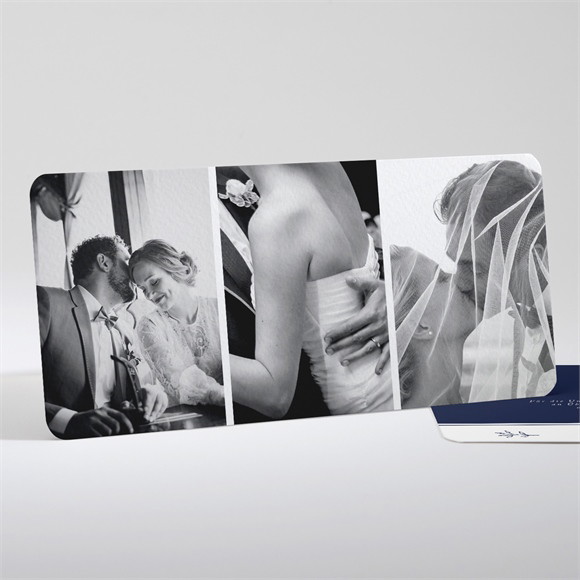 Dankeskarte Hochzeit Schick in Blau ref.N13183