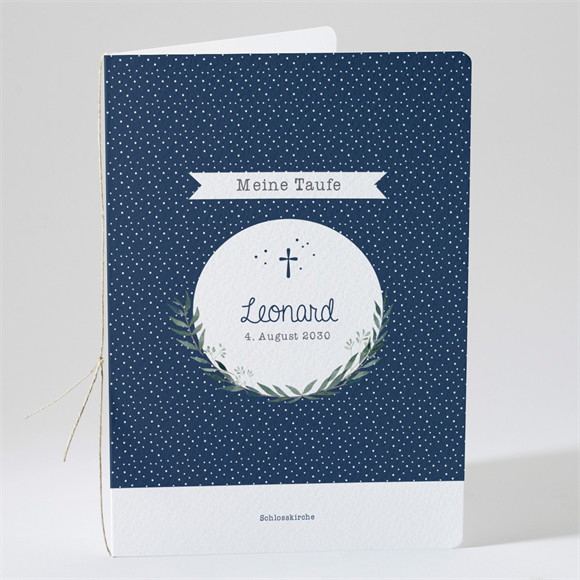 Kirchenheft Taufe Pünktchen blau ref.N49188