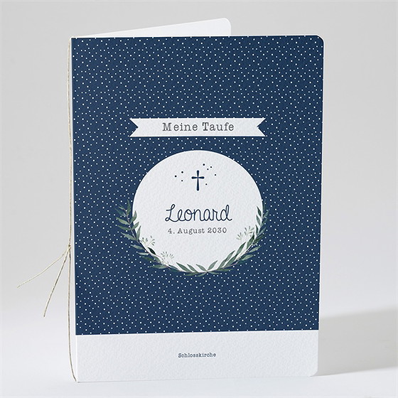 Kirchenheft Taufe Pünktchen Blau