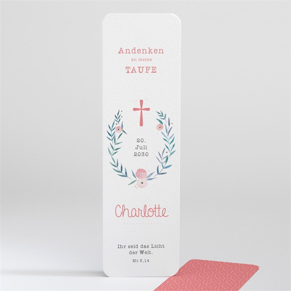 Andenken Taufe Pünktchen rot ref.N20137