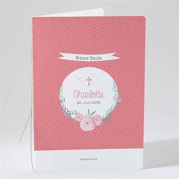 Kirchenheft Taufe Pünktchen rot ref.N49189