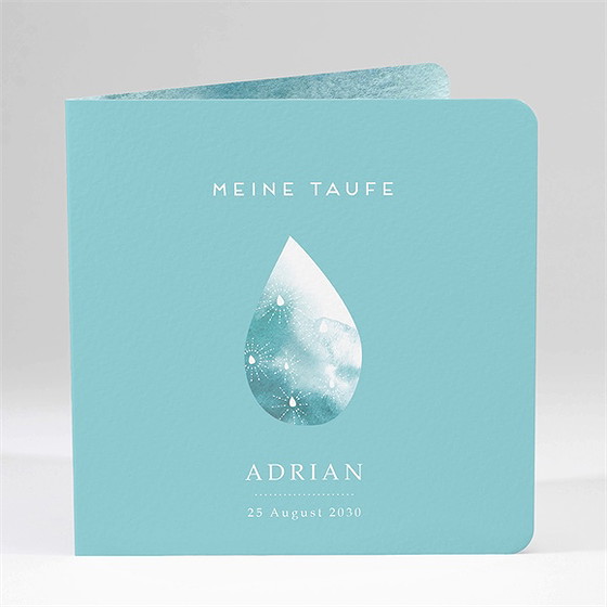 Einladung Taufe Wassertropfen