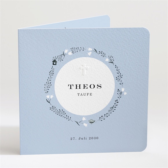 Einladung Taufe Ring der Natur Blau ref.N451130