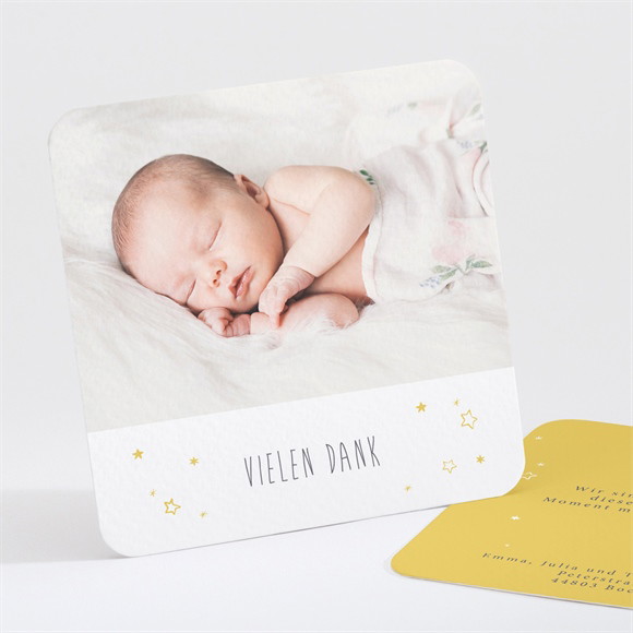 Dankeskarte Taufe Unser Star gelb ref.N30185
