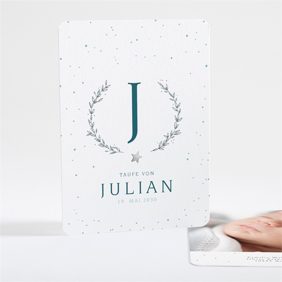 Einladung Taufe Blätterranke ref.N28102