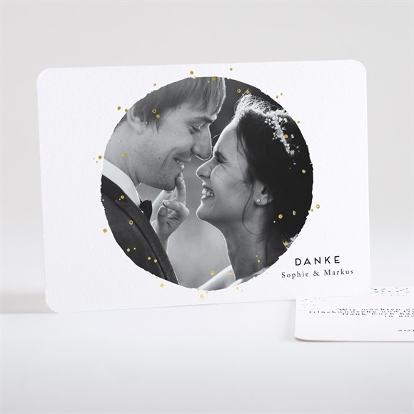 Dankeskarte Hochzeit Goldkonfetti - Gold ref.N18105
