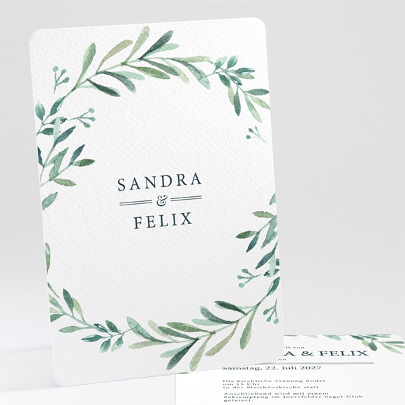 Hochzeitseinladung Blätterkranz ref.N241173