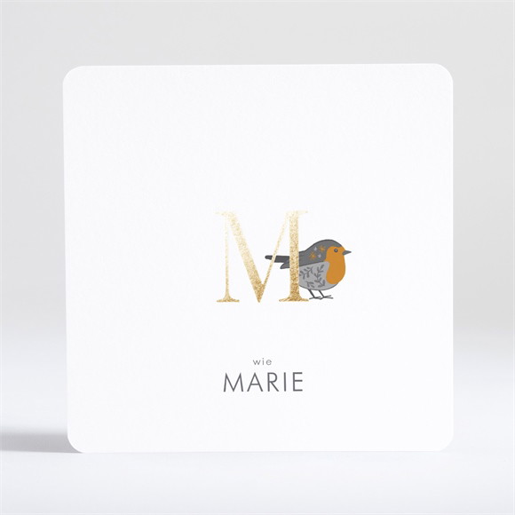 Geburtskarte Rotkehlchen mit Vergoldung ref.N35135