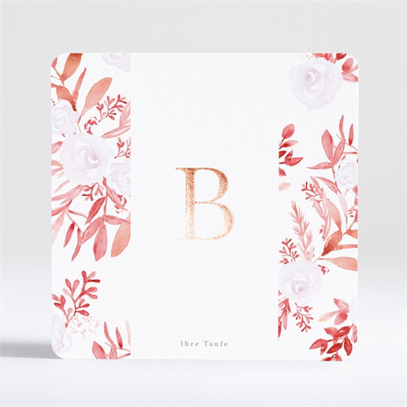 Einladung Taufe Pflanzenschmuck Rot ref.N35147