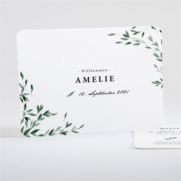 Geburtskarte Blätterverzierung ref.N15102