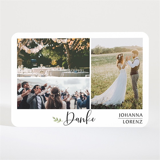 Dankeskarte Hochzeit Blätterschmuck - Magnet