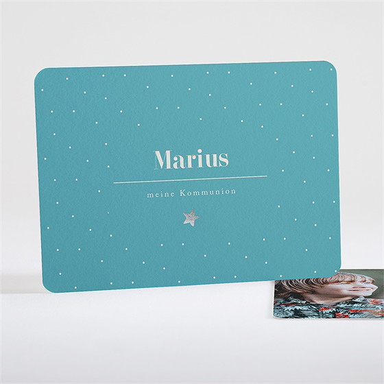 Einladung Kommunion silberner stern