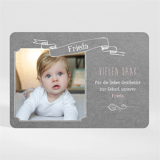 Dankeskarte Geburt Vintage Touch