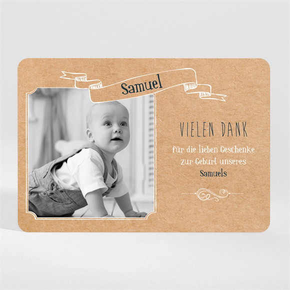 Dankeskarte Geburt Wir präsentieren stolz ref.N11069
