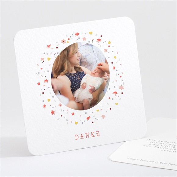 Dankeskarte Taufe Blühendes Glück ref.N301170