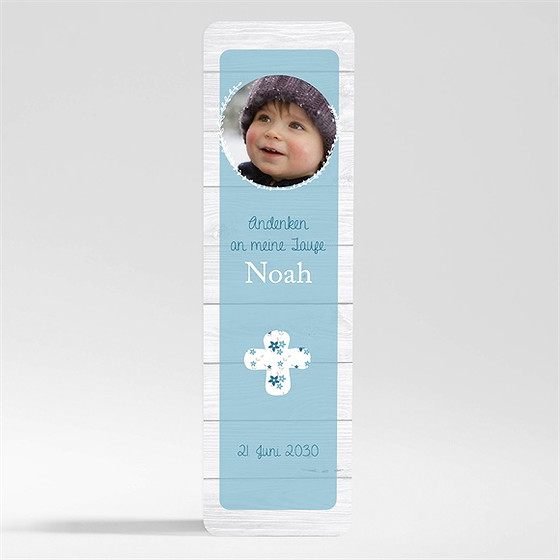 Andenken Taufe blaue schleife - magnet