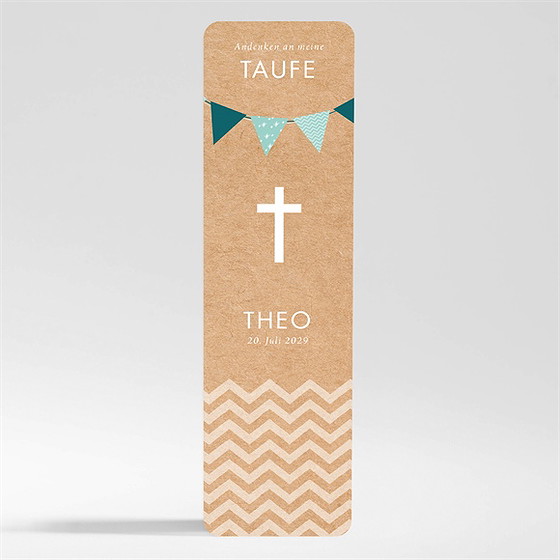 Andenken Taufe Blaue Girlande - Magnet