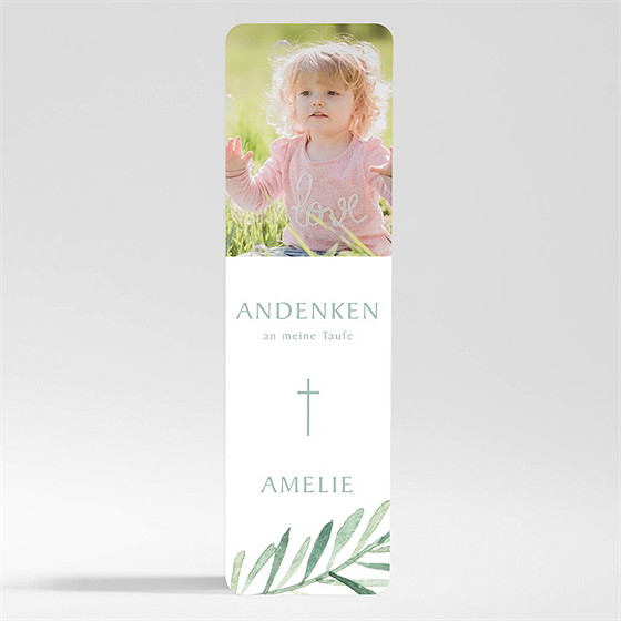 Andenken Taufe Runder Blumenkranz - Magnet