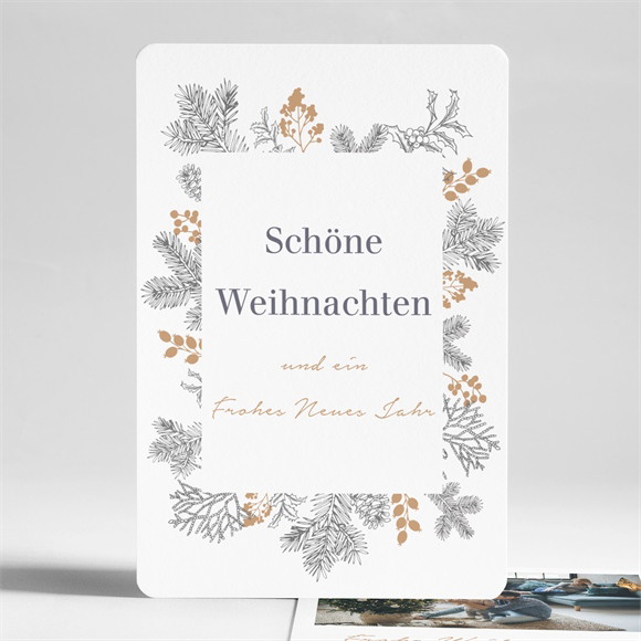 Weihnachtskarte Zarte Blätterzeichnung ref.N241265