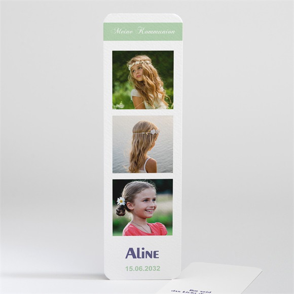 Andenken Kommunion Grüner Kommunionsgruß ref.N201305