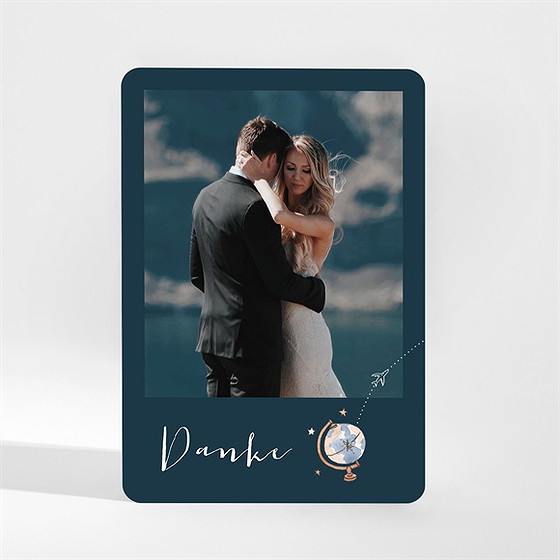Dankeskarte Hochzeit hochzeitsreise - magnet
