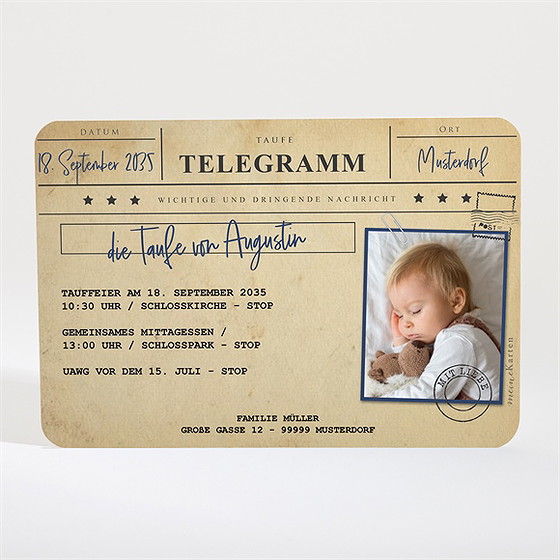 Einladung Taufe Telegramm Zur Taufe