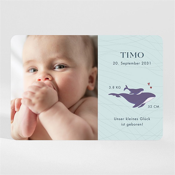 Geburtskarte Mein Kleiner Walfisch - Magnet