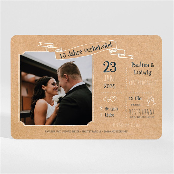 Einladung Hochzeitsjubiläum Vintage-Freude ref.N110231