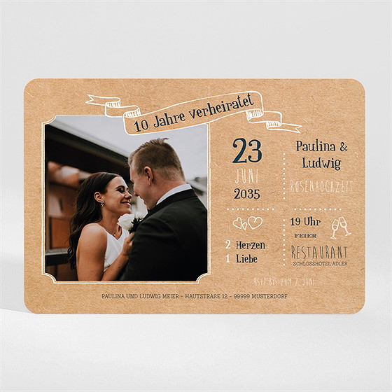 Einladung Hochzeitsjubiläum Vintage-Freude