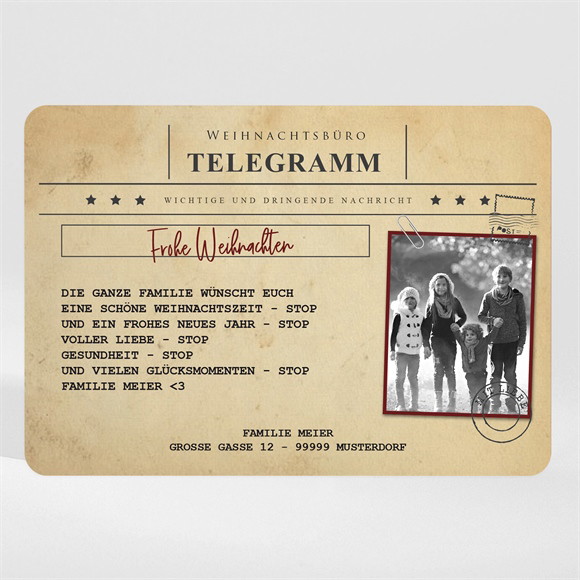 Weihnachtskarte Weihnachtstelegramm ref.N110107