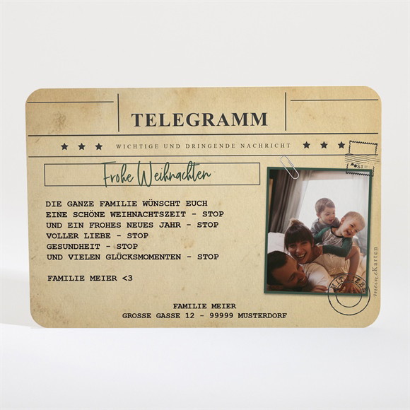 Weihnachtskarte Telegramm zu Weihnachten ref.N110265