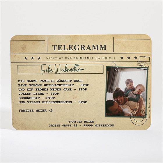 Weihnachtskarte Telegramm Zu Weihnachten