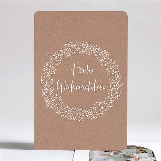 Weihnachtskarte Schleierkrautkranz