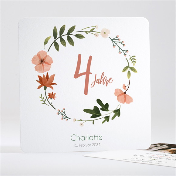 Geburtstagseinladung Blumen im Kreis ref.N351437
