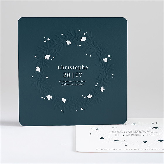 Geburtstagseinladung Elegante Blätterwelt