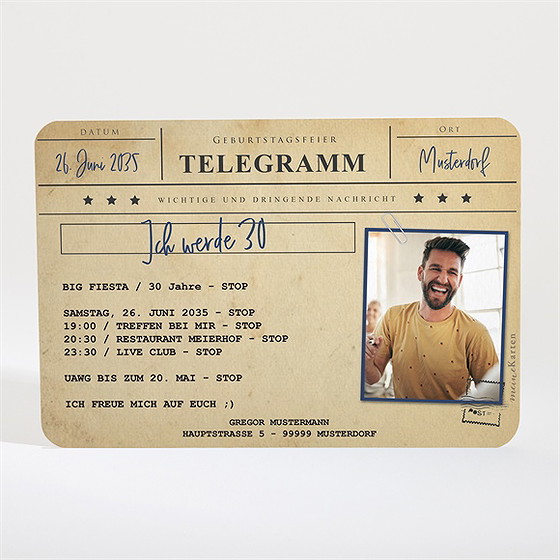 Geburtstagseinladung Geburtstagstelegramm