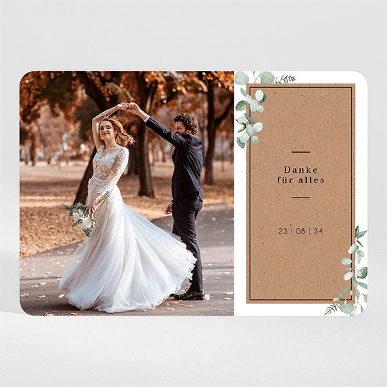 Dankeskarte Hochzeit Blumenverziert - Magnet