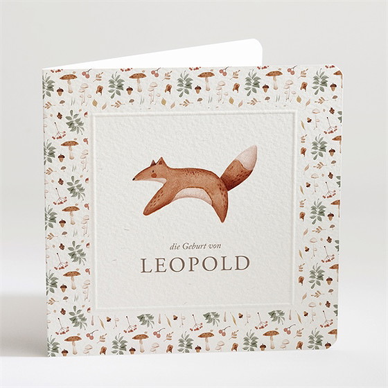 Geburtskarte Herbstfuchs - Prägung