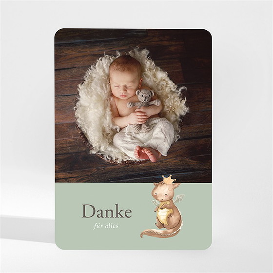 Dankeskarte Geburt Kleiner Drache