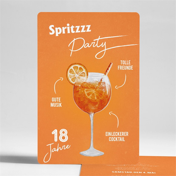 Geburtstagseinladung Spritz 18 Jahre ref.N241314