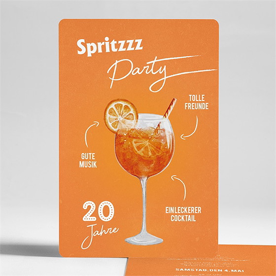 Geburtstagseinladung Spritz 20 Jahre