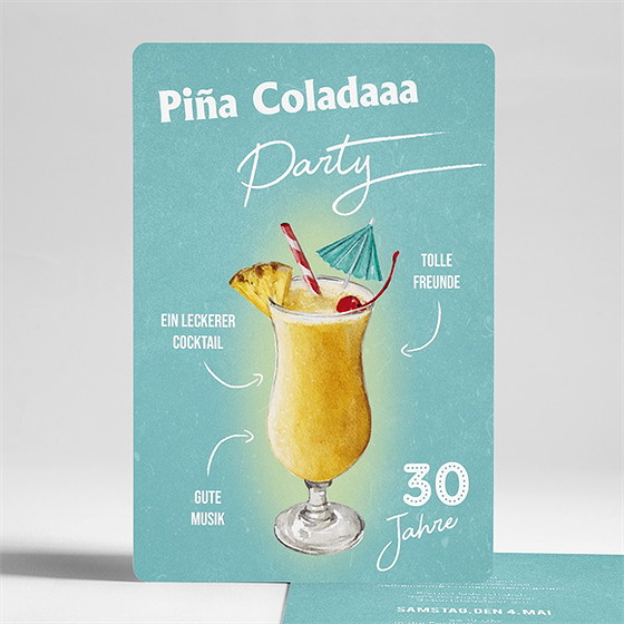 Geburtstagseinladung Pina Colada 30 Jahre