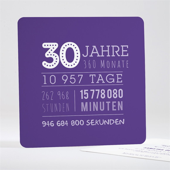 Geburtstagseinladung Countdown 30 Jahre Violett ref.N351678