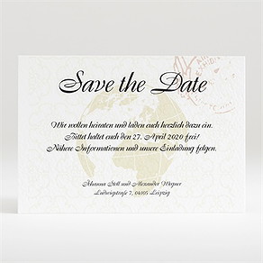 Save the Date Karte reisepass der liebe