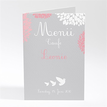 Menükarte Taufe Vogelflug Mädchen