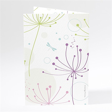 Menükarte Taufe pusteblume rosa - vue 3