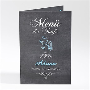 Menükarte Taufe blauer engel