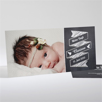 Einladung Taufe festliche schiefertafel