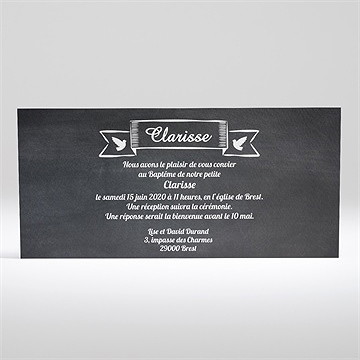 Einladung Taufe Festliche Schiefertafel - Dos du faire-part